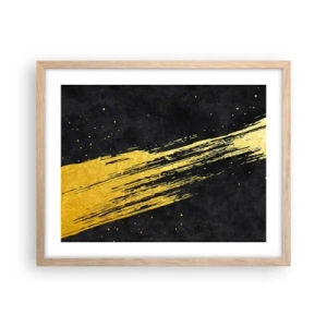 Plakat i ramme af lyst egetræ - Hop ind i hyperrummet - 50x40 cm