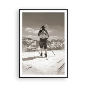 Plakat i sort ramme - Og bjergene er de samme - 70x100 cm