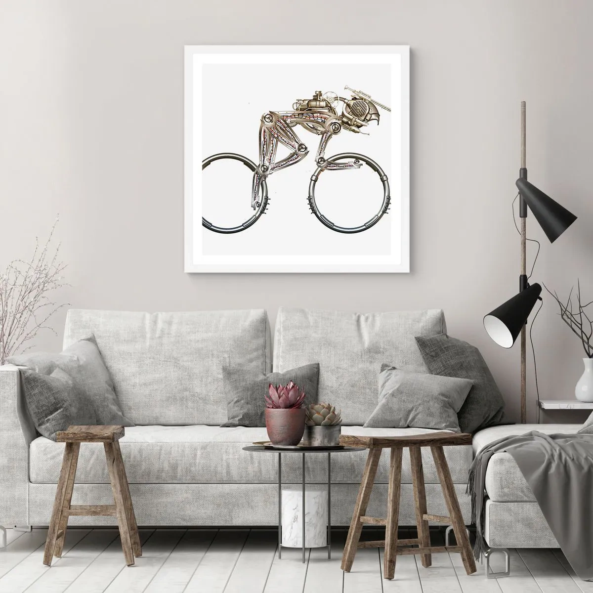 Plakat i hvid ramme - En fantastisk maskine - 40x40 cm