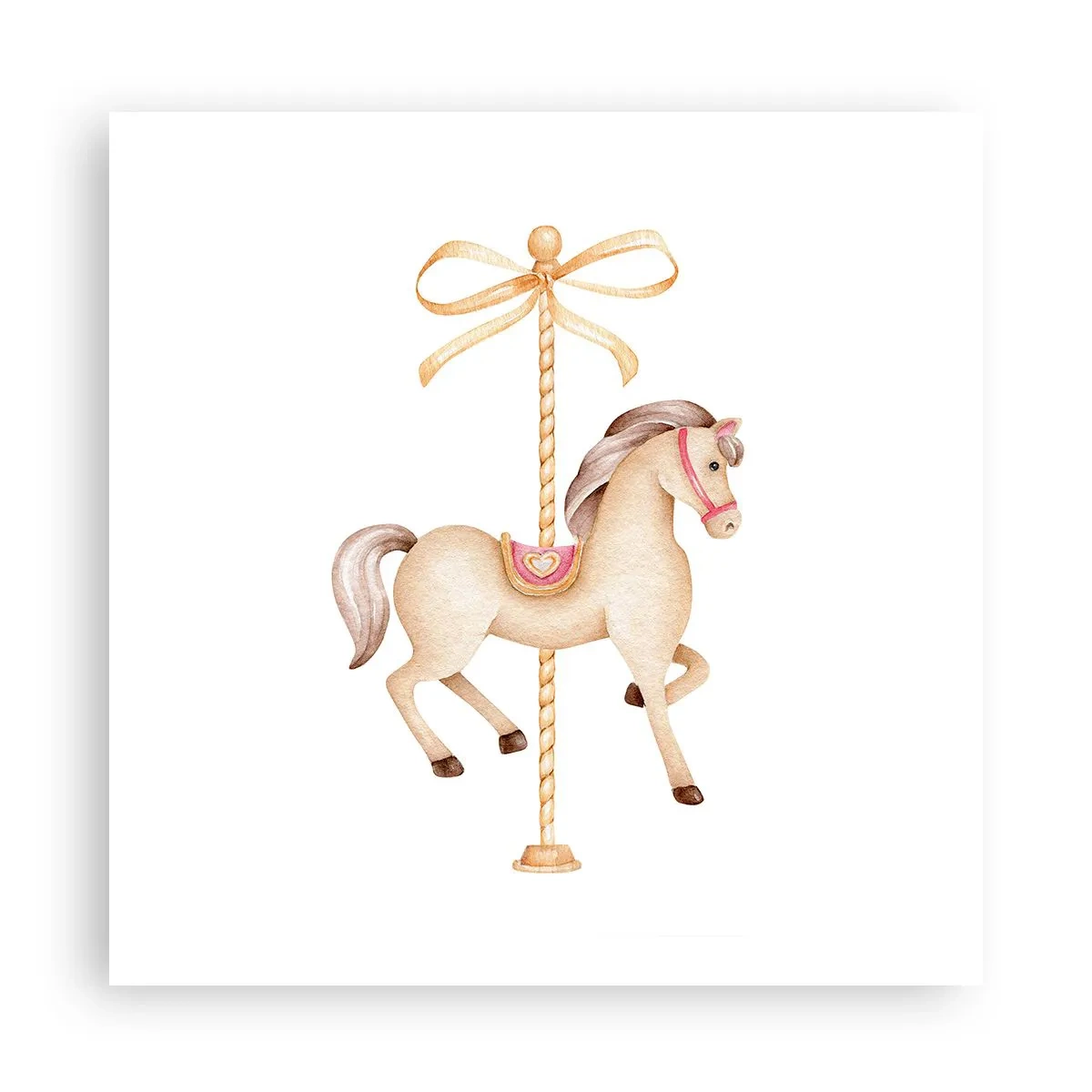 Plakat - Med et yndefuldt trav - 60x60 cm
