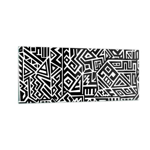 Billede på glas - Præcolumbiansk sammensætning - 100x40 cm