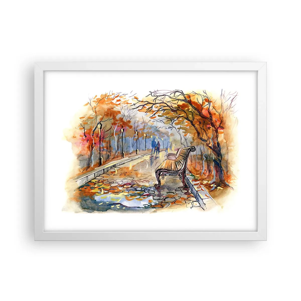 Plakat i hvid ramme - Gå sammen ind i efteråret - 40x30 cm