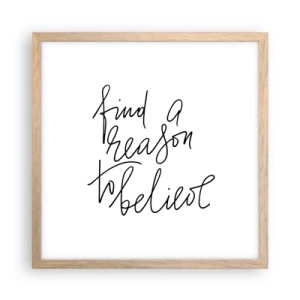 Plakat i ramme af lyst egetræ - Det er muligt - 40x40 cm