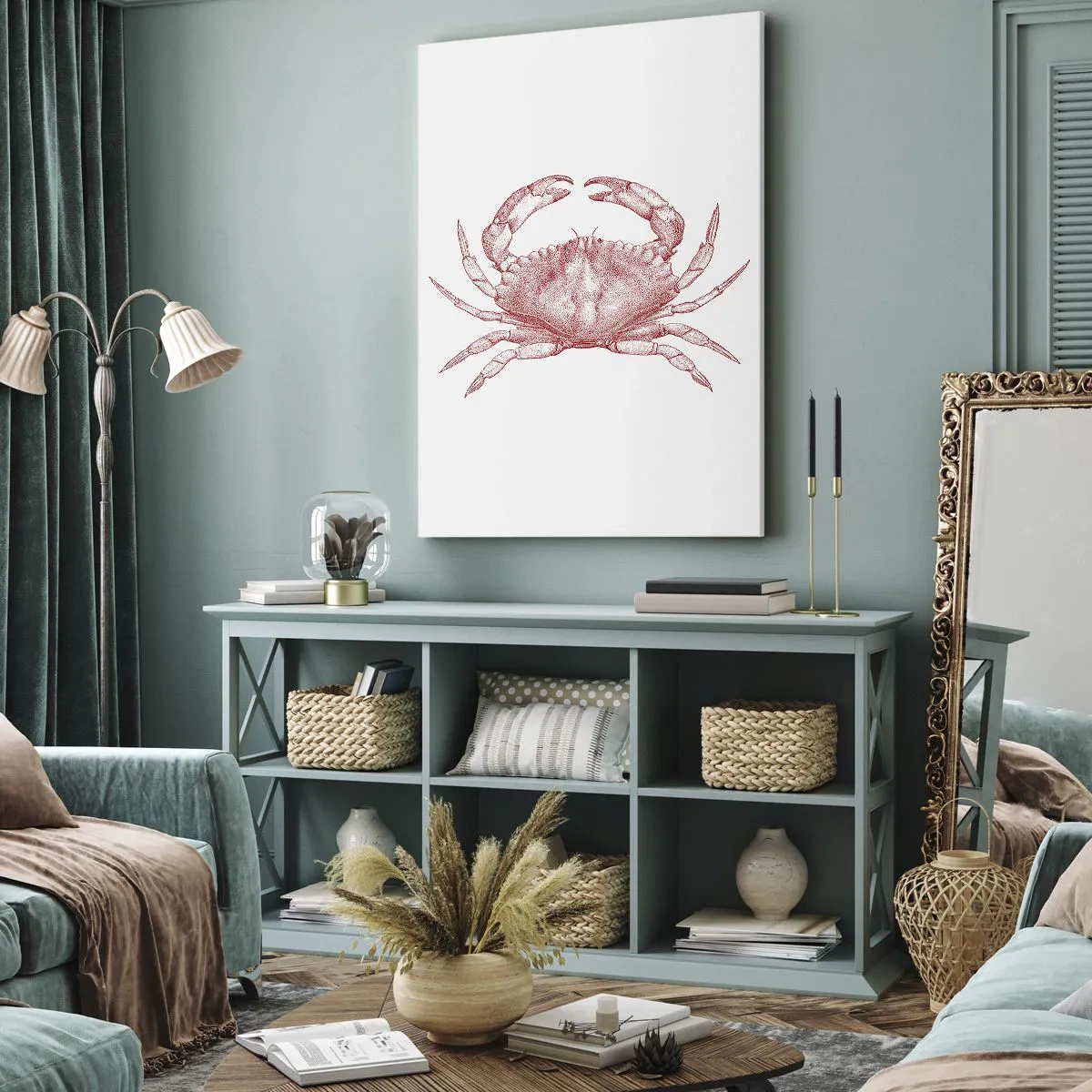 Lærredstryk - Billede på lærred - Krabbe over krabber - 50x70 cm