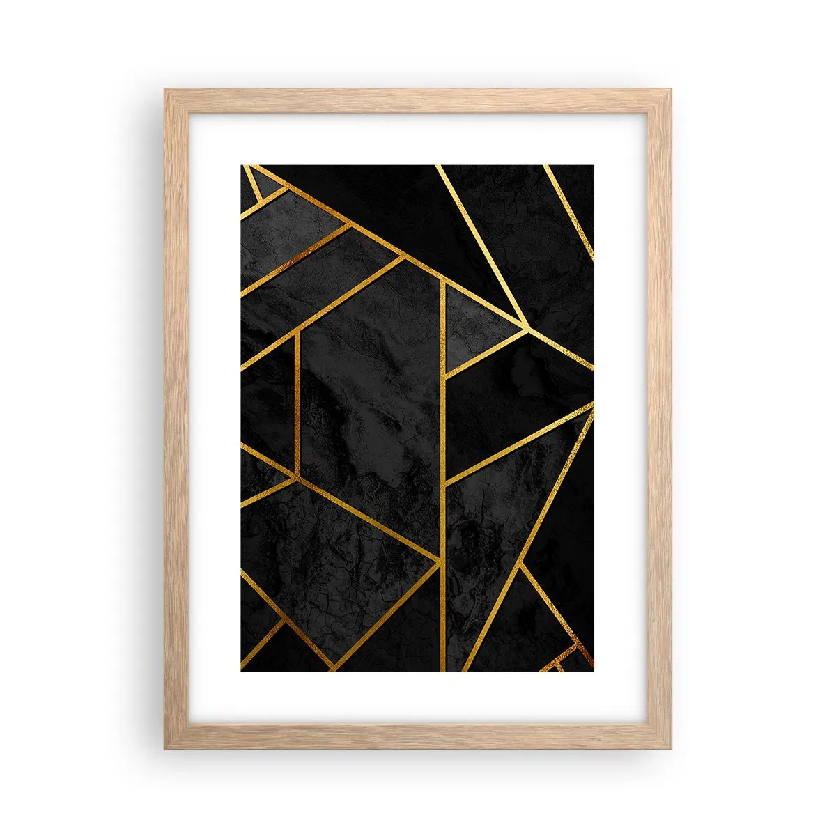 Plakat i ramme af lyst egetræ - Mørke og lys - 30x40 cm