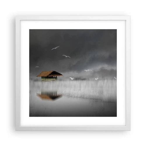 Plakat i hvid ramme - Beskyttelse mod regnen - 40x40 cm