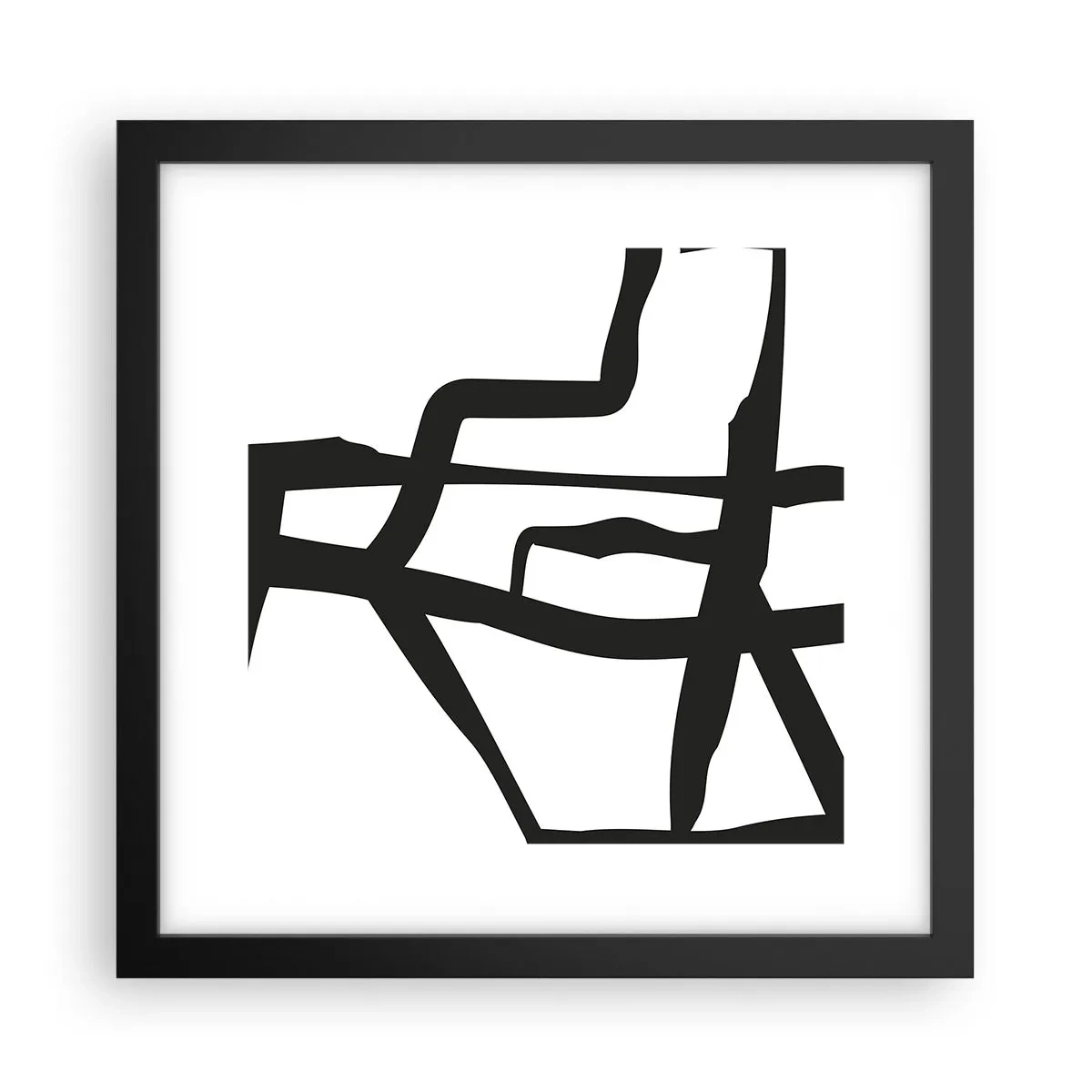 Plakat i sort ramme - Sort og hvid konstruktion - 30x30 cm