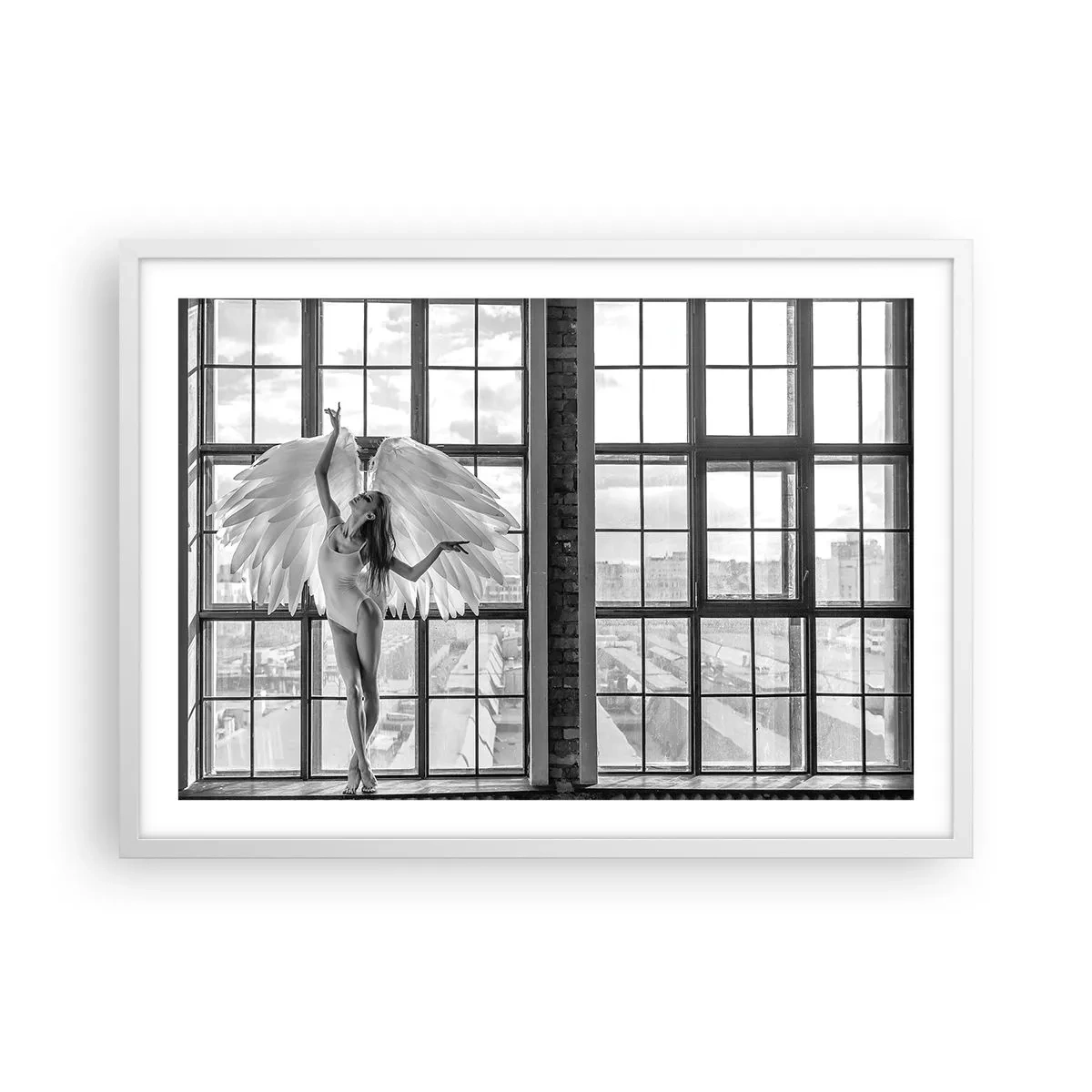 Plakat i hvid ramme - Englenes by? - 70x50 cm