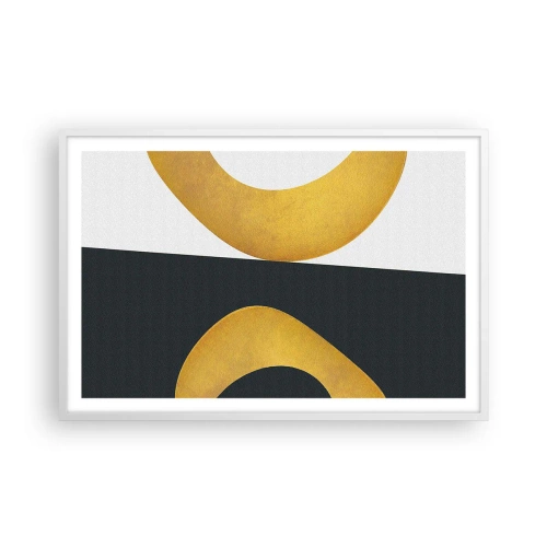 Plakat i hvid ramme - Først: guld - 91x61 cm