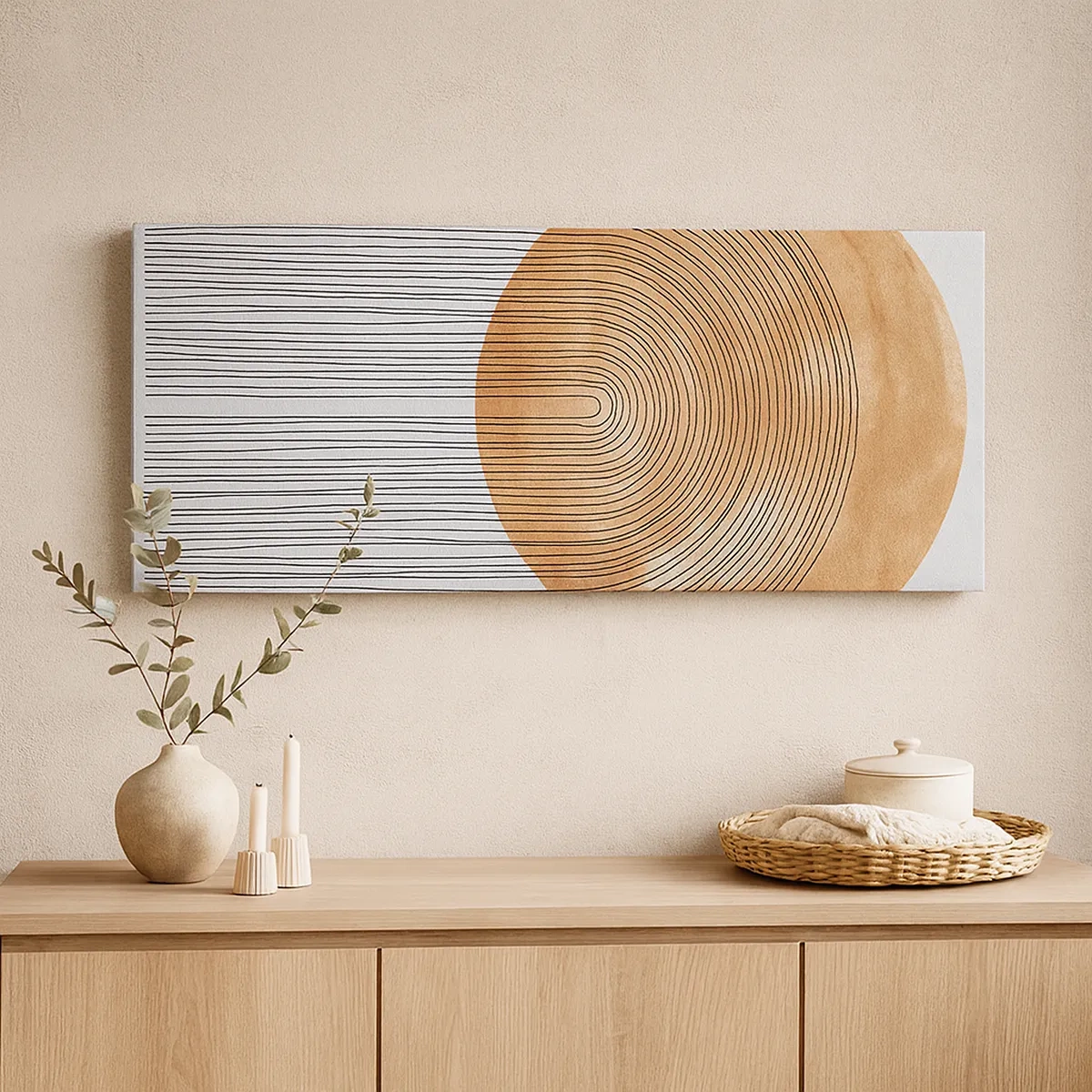 Lærredstryk - Billede på lærred - En solrig komposition - 30x30 cm