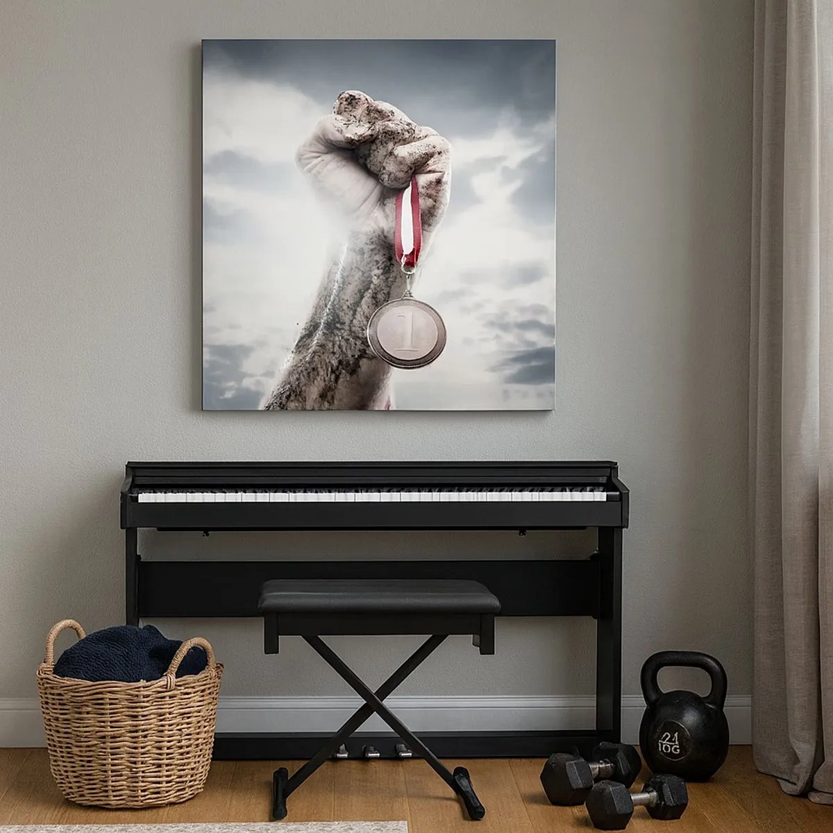 Lærredstryk - Billede på lærred - Per aspera ad astra - 30x30 cm