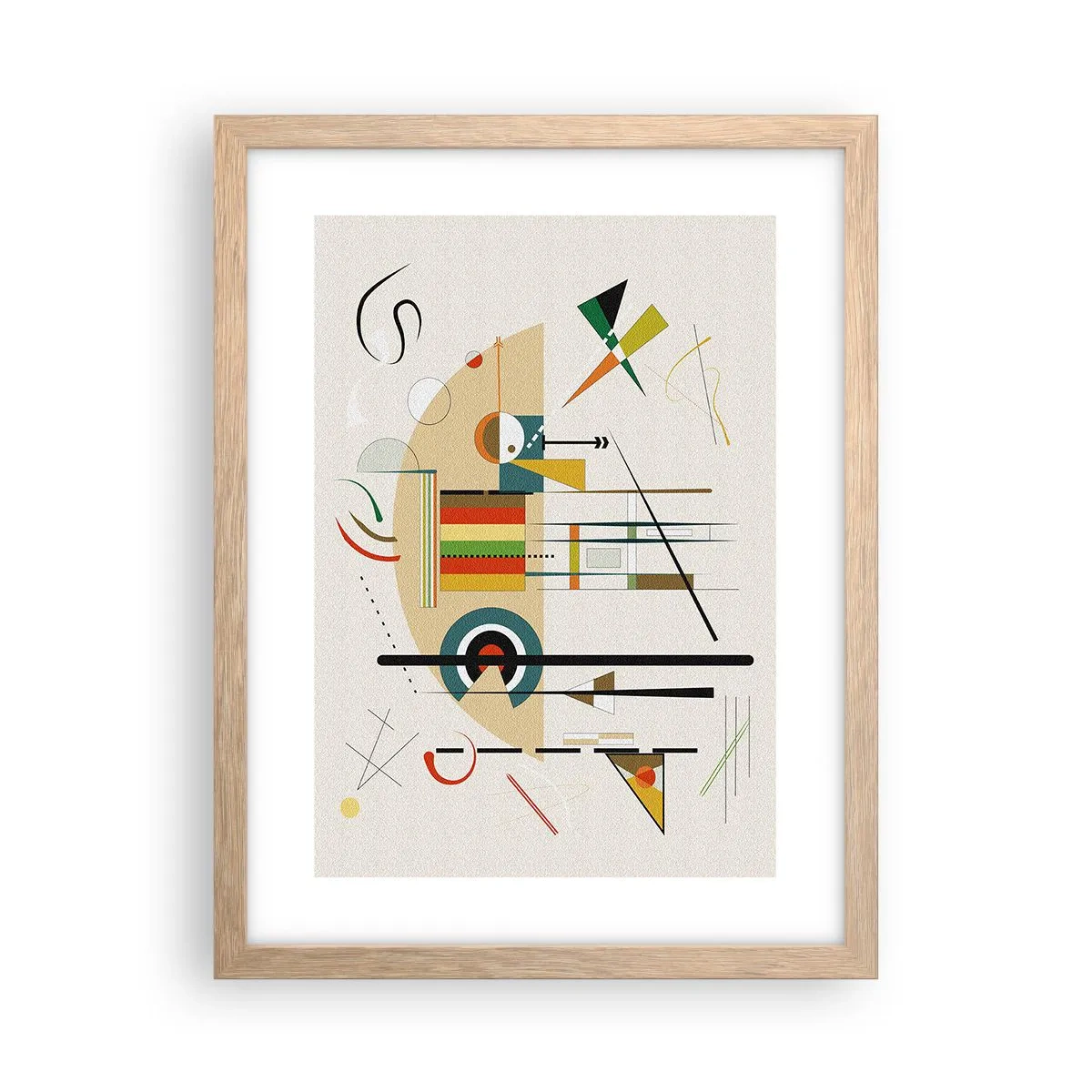 Plakat i ramme af lyst egetræ - Og verden griner - 30x40 cm