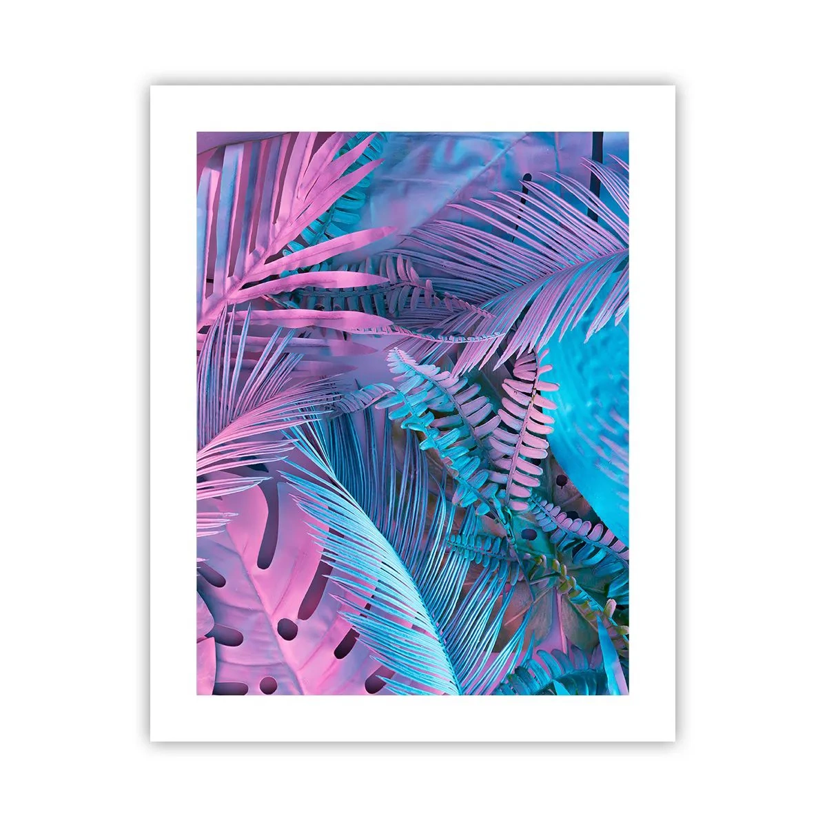 Plakat - Troperne i lyserød og blå - 40x50 cm