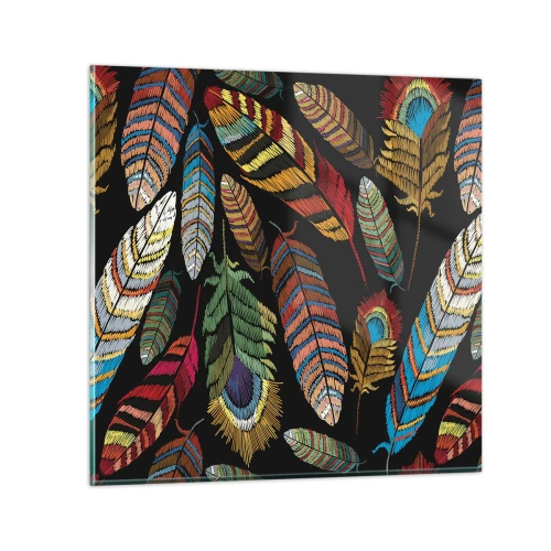 Billede på glas - Fuglekarneval - 40x40 cm