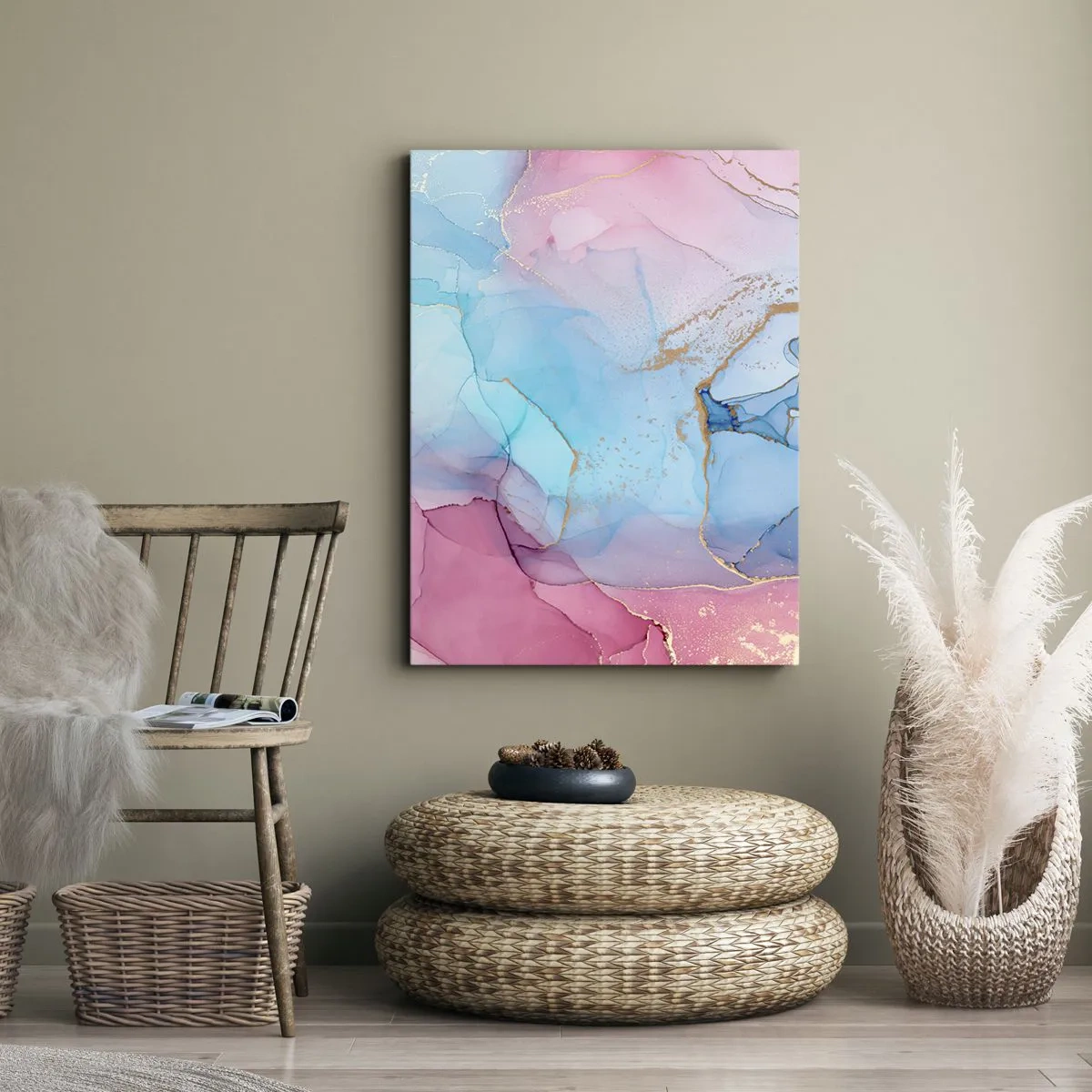 Lærredstryk - Billede på lærred - Møde og gennemtrængning - 50x70 cm