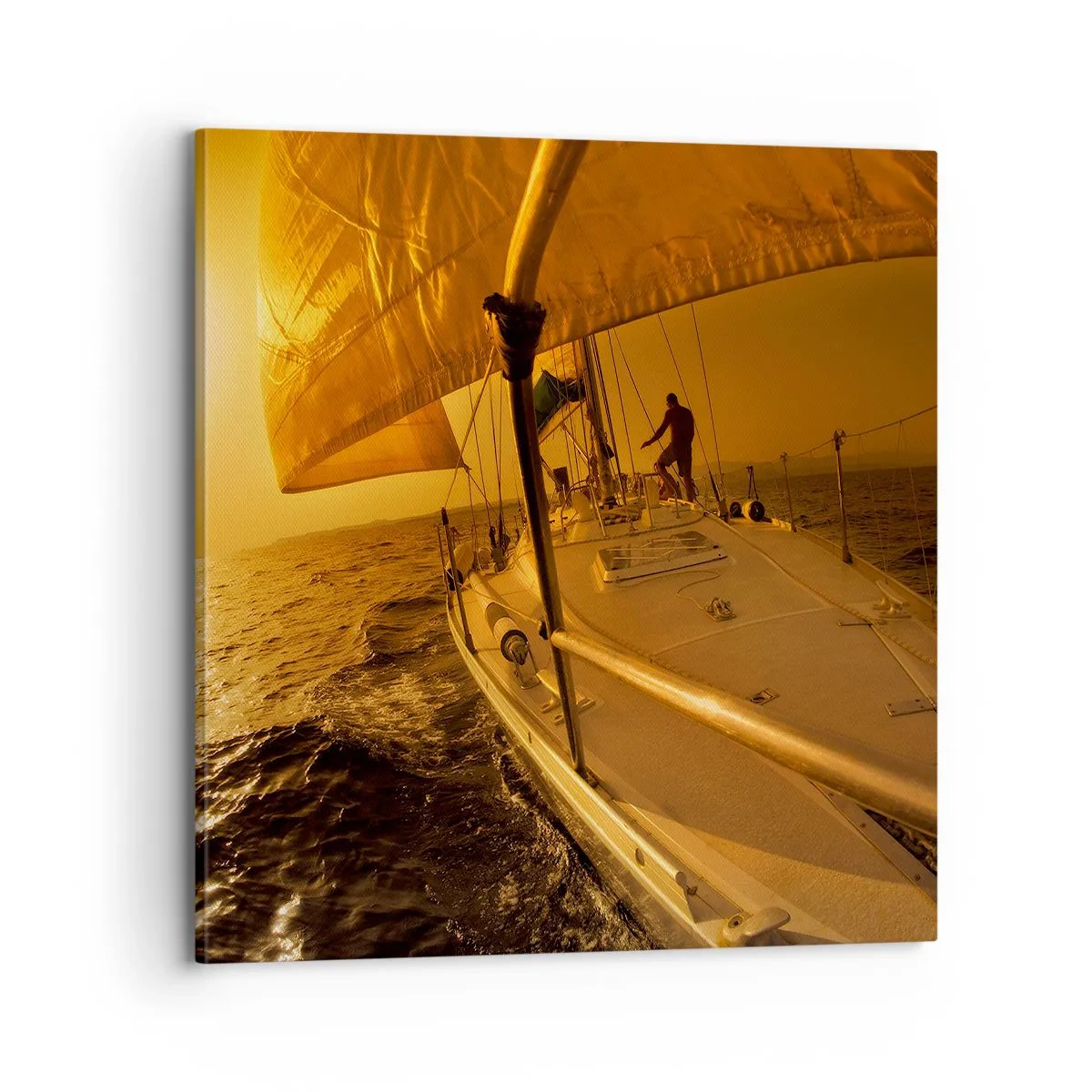 Lærredstryk - Billede på lærred - En gylden aften efter en broget dag - 70x70 cm