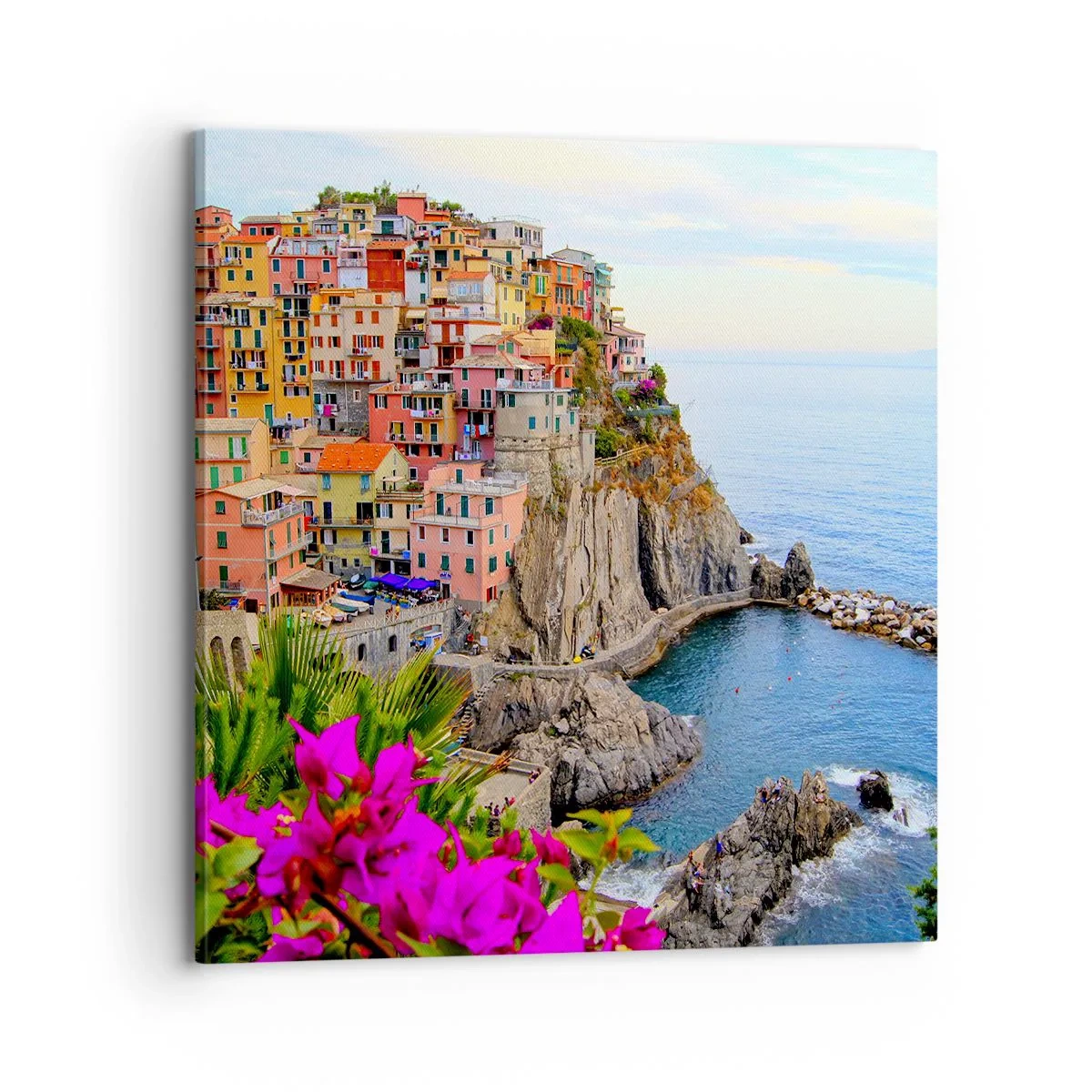 Lærredstryk - Billede på lærred - En grinende by - 70x70 cm