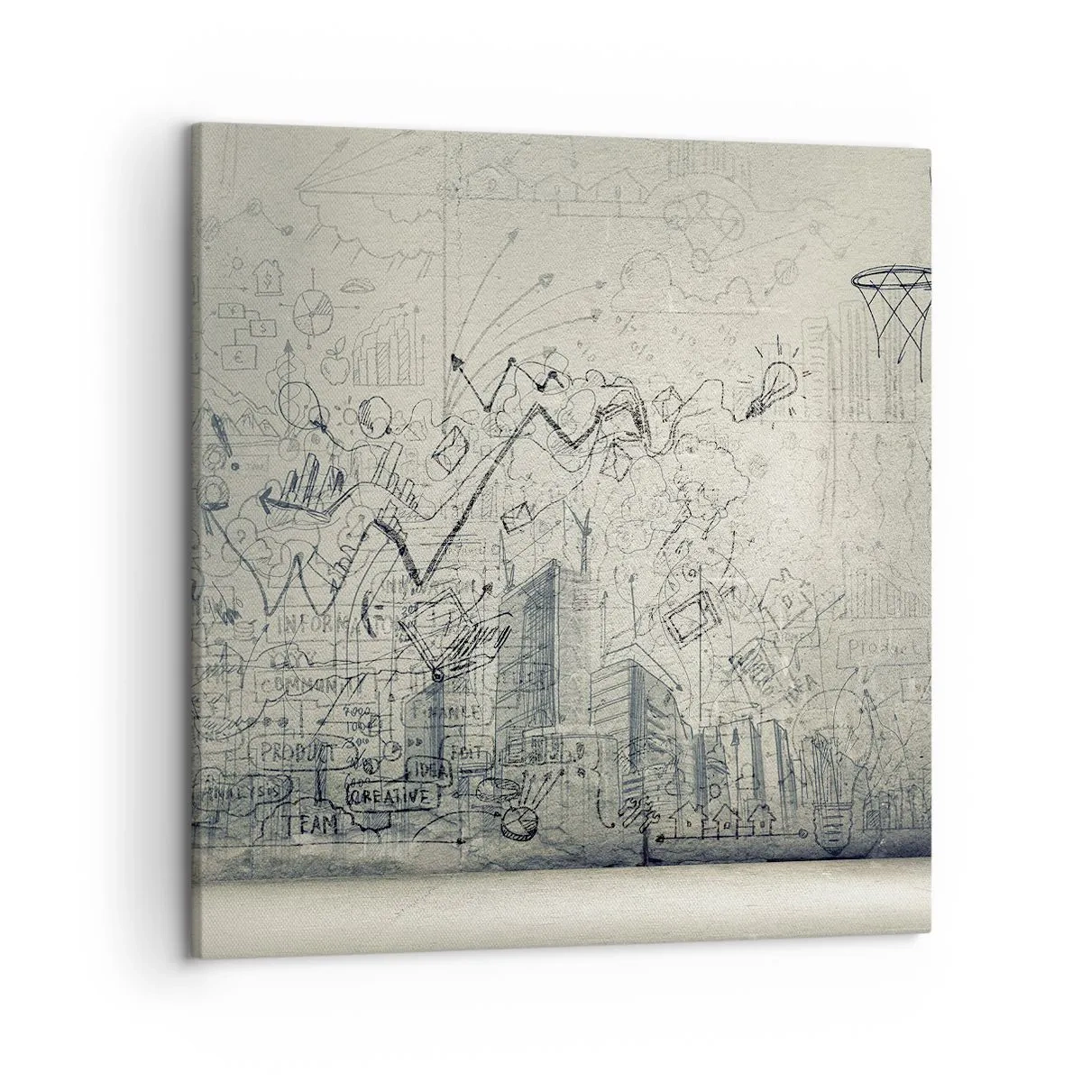 Lærredstryk - Billede på lærred - Mit vidunderlige byliv - 50x50 cm