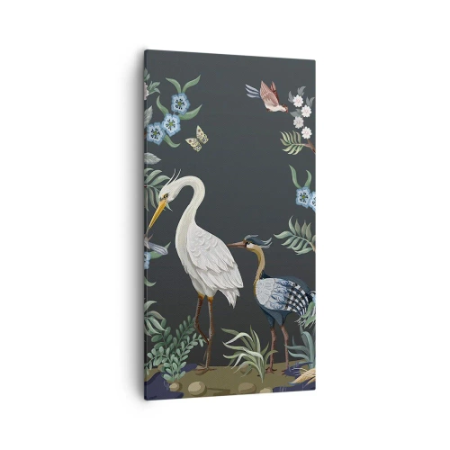 Lærredstryk - Billede på lærred - Fugleparade - 55x100 cm