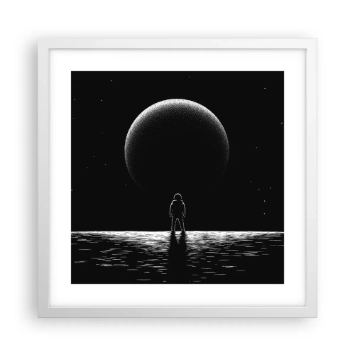 Plakat i hvid ramme - Ansigt til ansigt - 40x40 cm