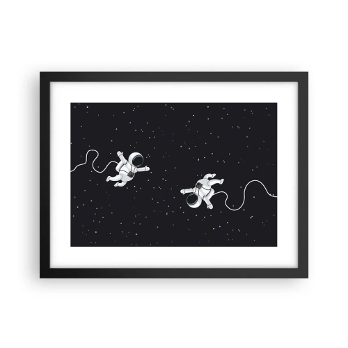 Plakat i sort ramme - Rummet vikler sig sammen - 40x30 cm