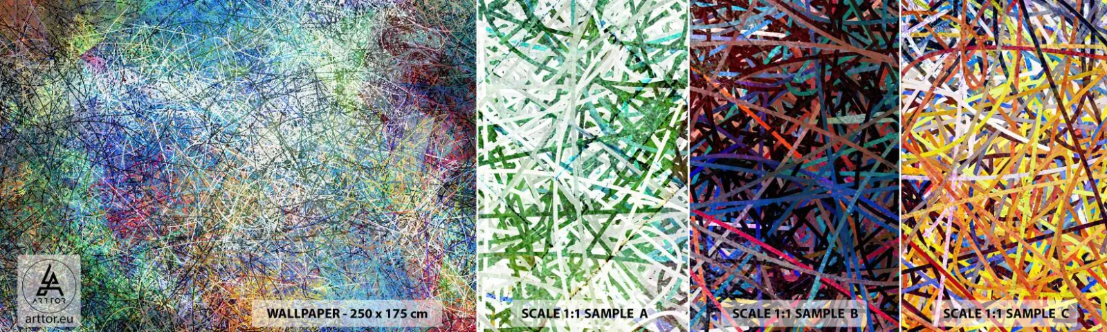 Fototapet Prøve Standard Eco - Så enkelt er det ikke - Abstraktion, Stykke, Moderne mønster - 100x30 cm