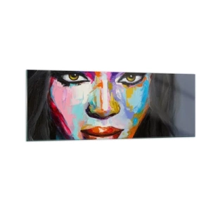 Billede på glas - Du kan ikke tage dine øjne fra - 140x50 cm