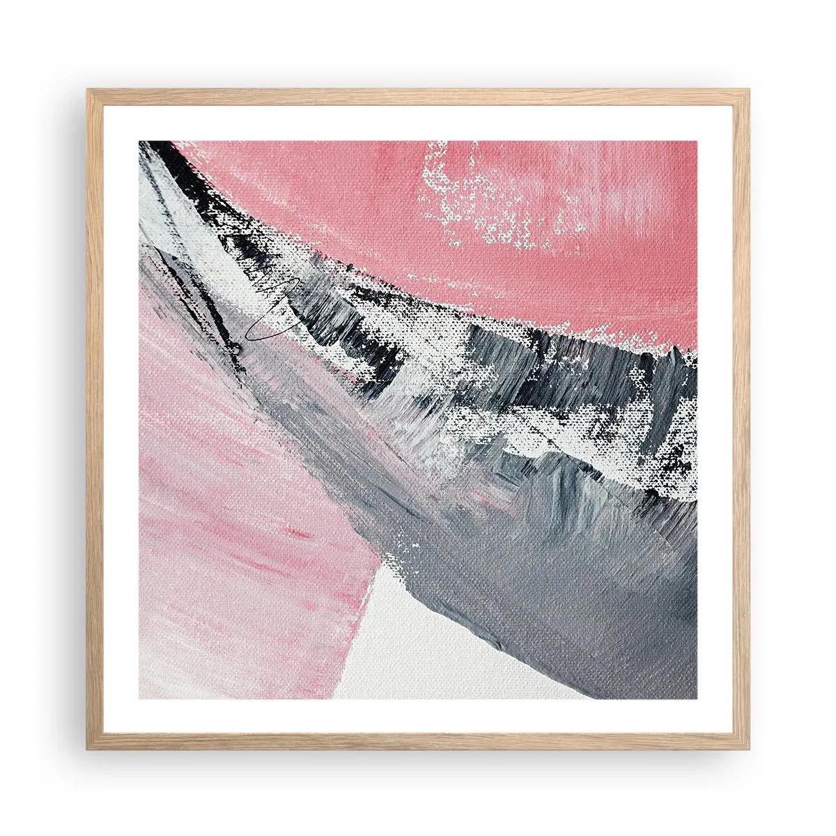 Plakat i ramme af lyst egetræ - Matchende sammensætning - 60x60 cm