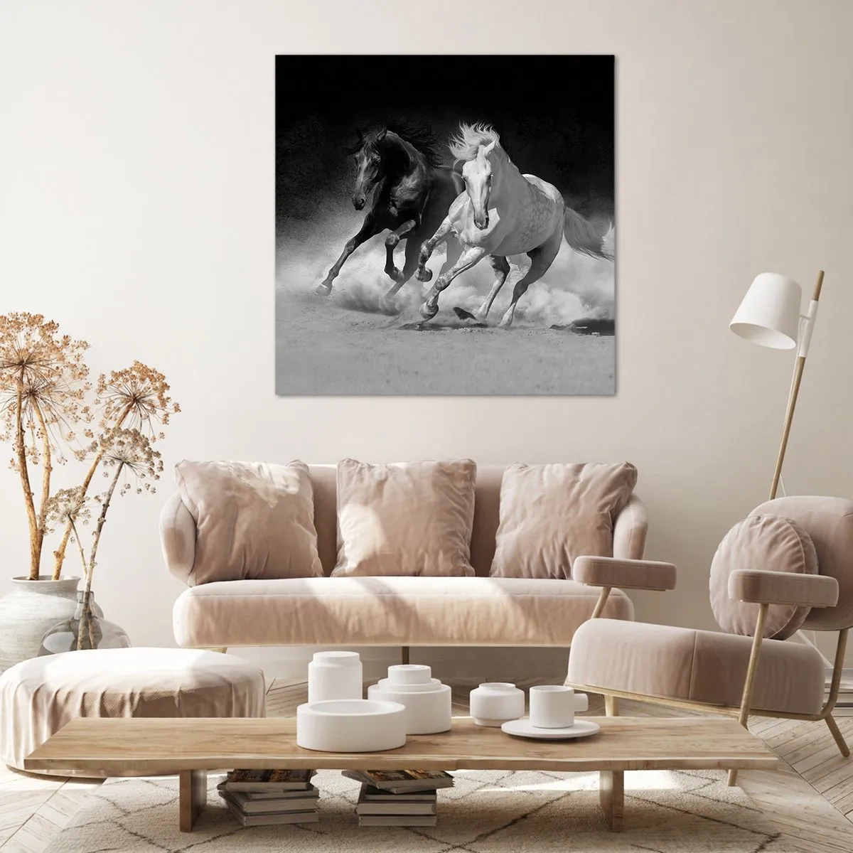 Lærredstryk - Billede på lærred - Frihedens galop - 40x40 cm