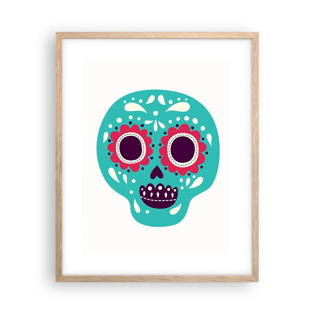 Plakat i ramme af lyst egetræ - Livet - sjovt indtil døden - 40x50 cm