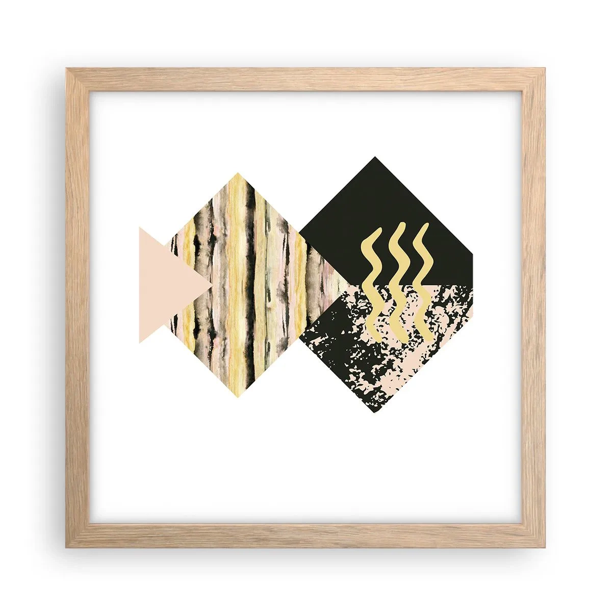 Plakat i ramme af lyst egetræ - Ikke så simpelt - 30x30 cm