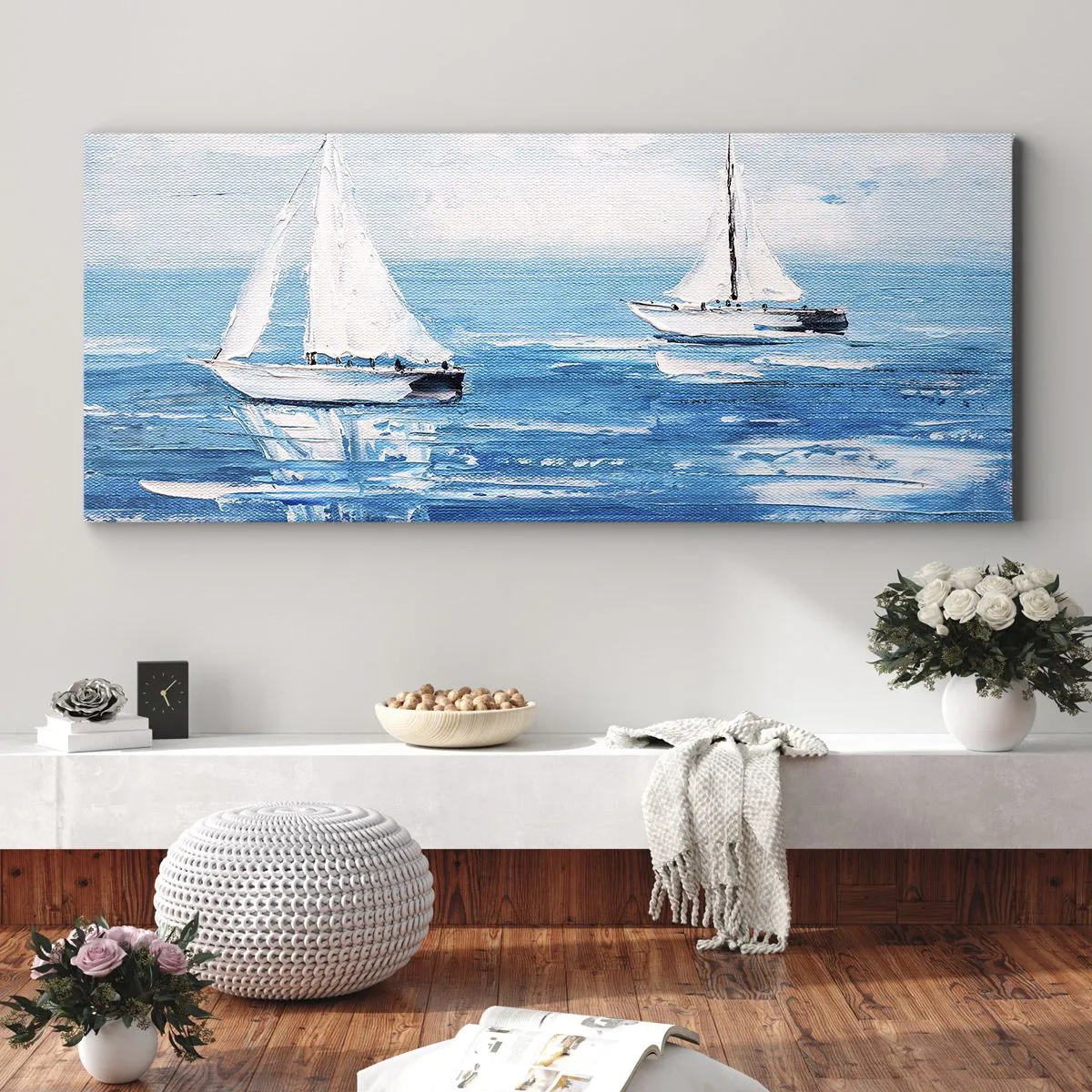 Lærredstryk - Billede på lærred - Med en ven ved din side - 100x40 cm