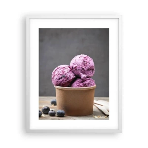 Plakat i hvid ramme - Sødme og kølighed - 40x50 cm