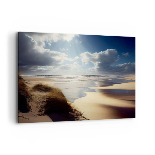 Lærredstryk - Billede på lærred - Strand, vild strand - 100x70 cm