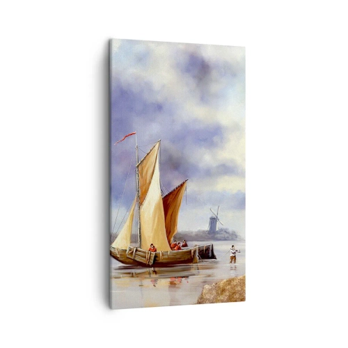 Lærredstryk - Billede på lærred - Sømændenes tilbagevenden - 45x80 cm