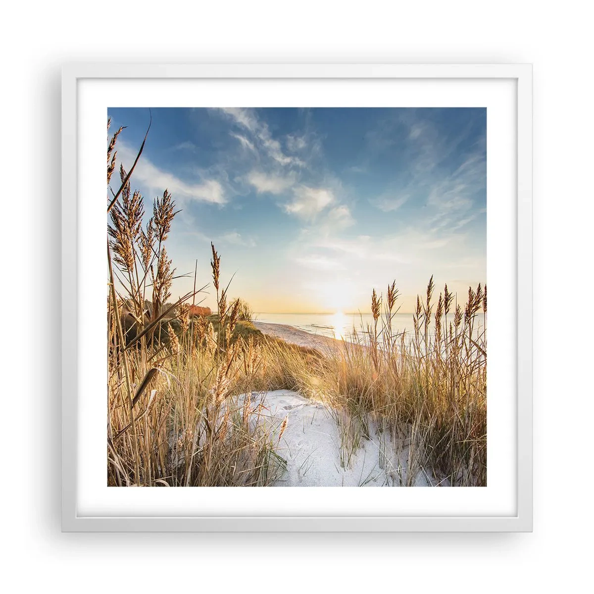 Plakat i hvid ramme - Nordstrand - 50x50 cm