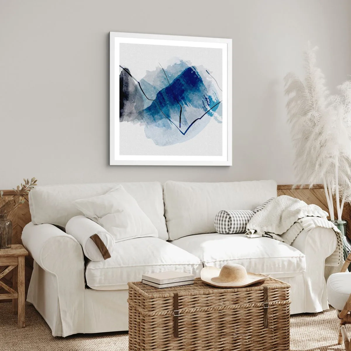 Plakat i hvid ramme - Isbjerg - 50x50 cm