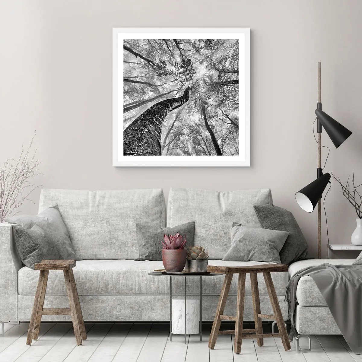 Plakat i hvid ramme - Kapløb mod lyset - 30x30 cm