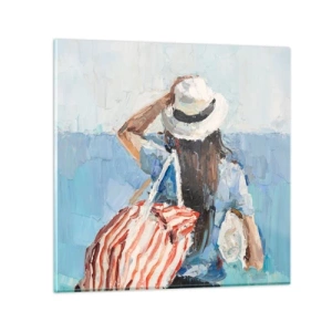 Billede på glas - Velkommen på ferie - 30x30 cm