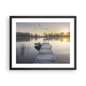 Plakat i sort ramme - Jeg kommer tilbage om et stykke tid - 50x40 cm