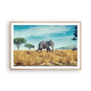 Plakat i ramme af lyst egetræ - Grå er ikke længere på mode - 91x61 cm