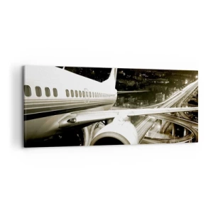 Lærredstryk - Billede på lærred - Stiger ind i natten - 100x40 cm