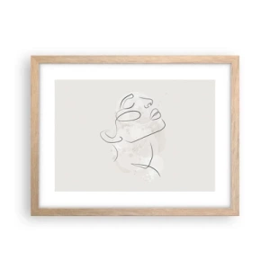 Plakat i ramme af lyst egetræ - Skitse af drømmen - 40x30 cm