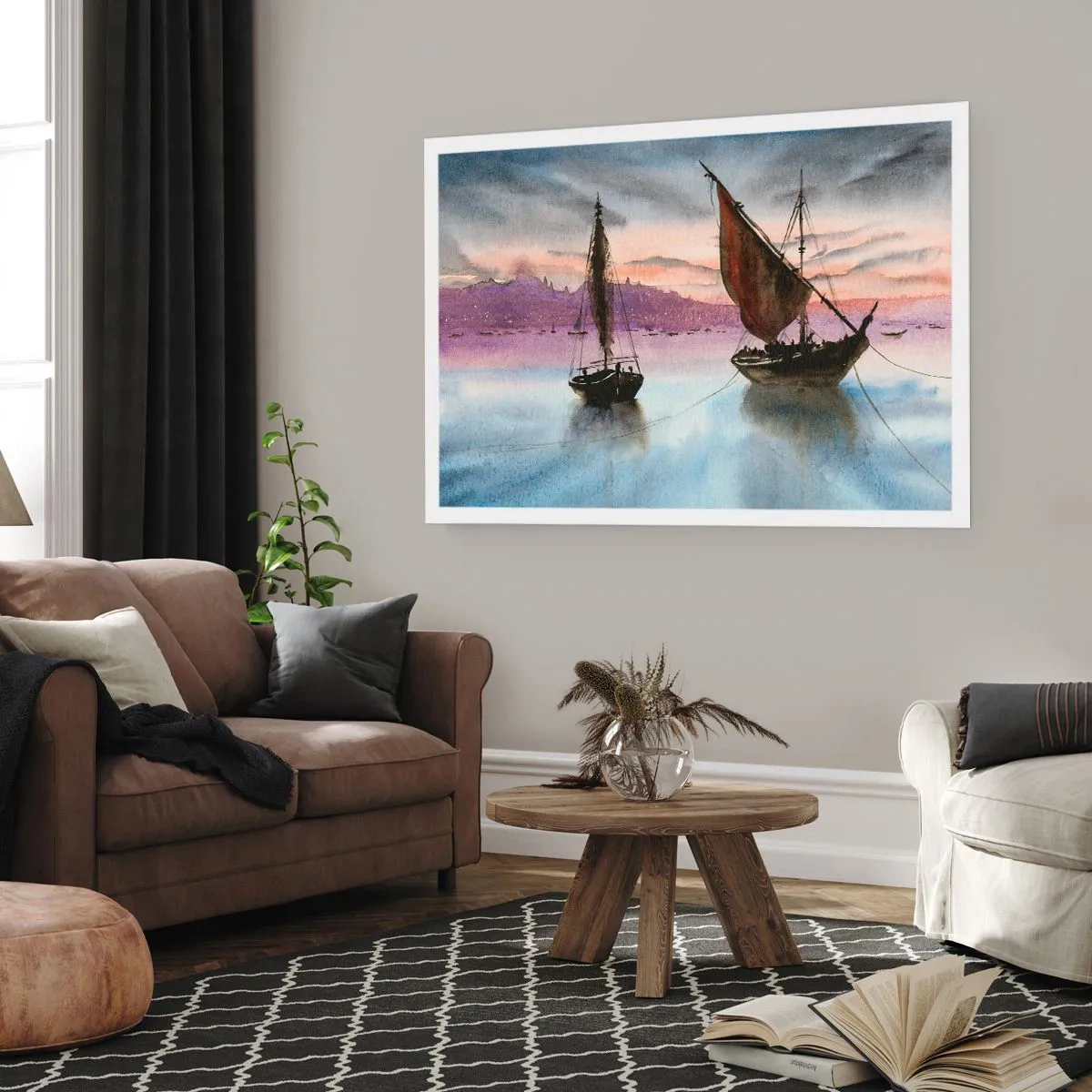 Plakat - Aften i havnen - 91x61 cm