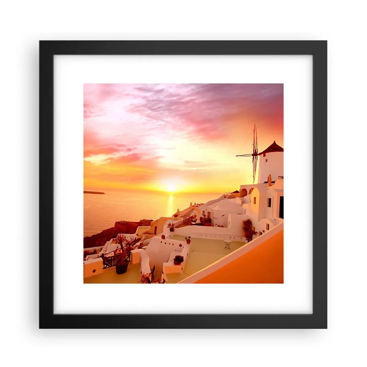 Plakat i sort ramme - Opløses i hvidt og guld - 30x30 cm