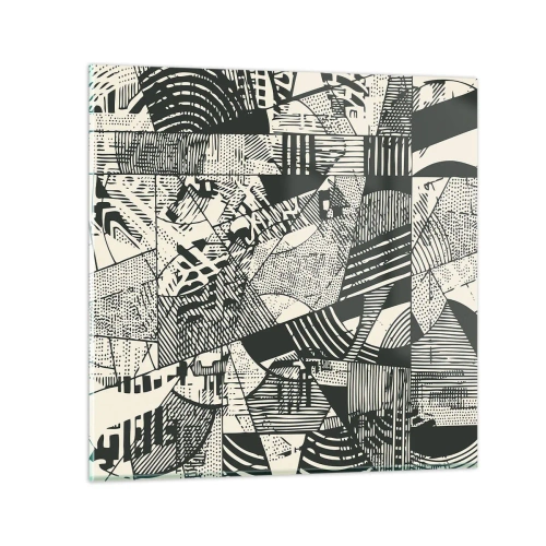 Billede på glas - Nutidens dynamik - 70x70 cm