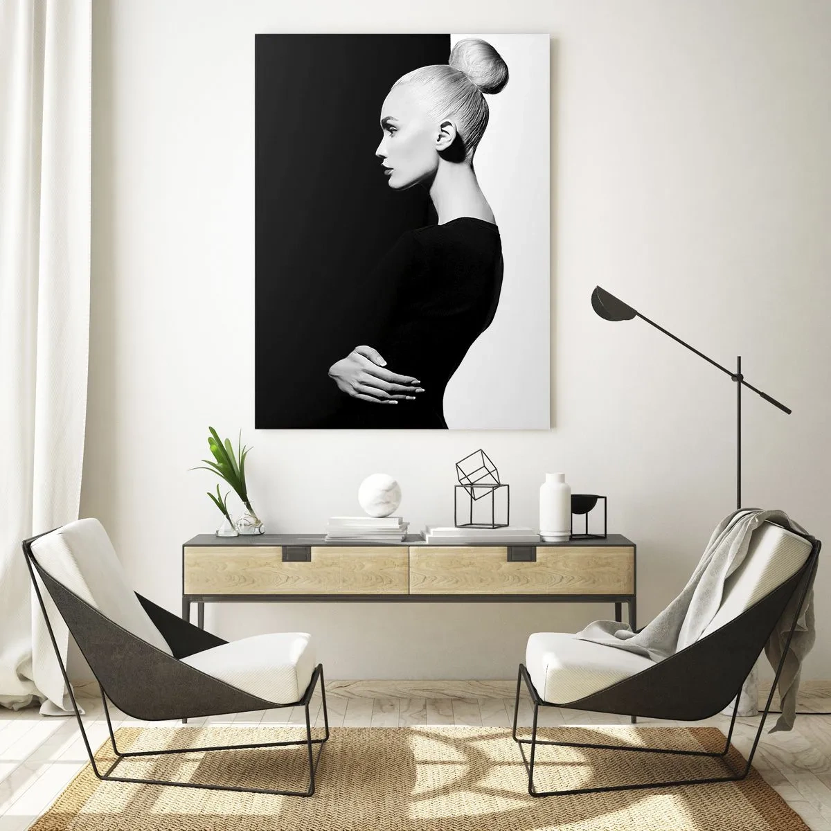Billede på glas - Blot en kvinde - 50x70 cm