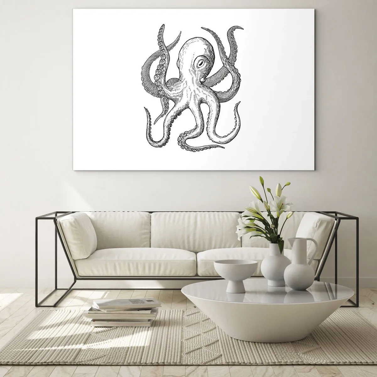 Billede på glas - Dans med bølger - 100x70 cm