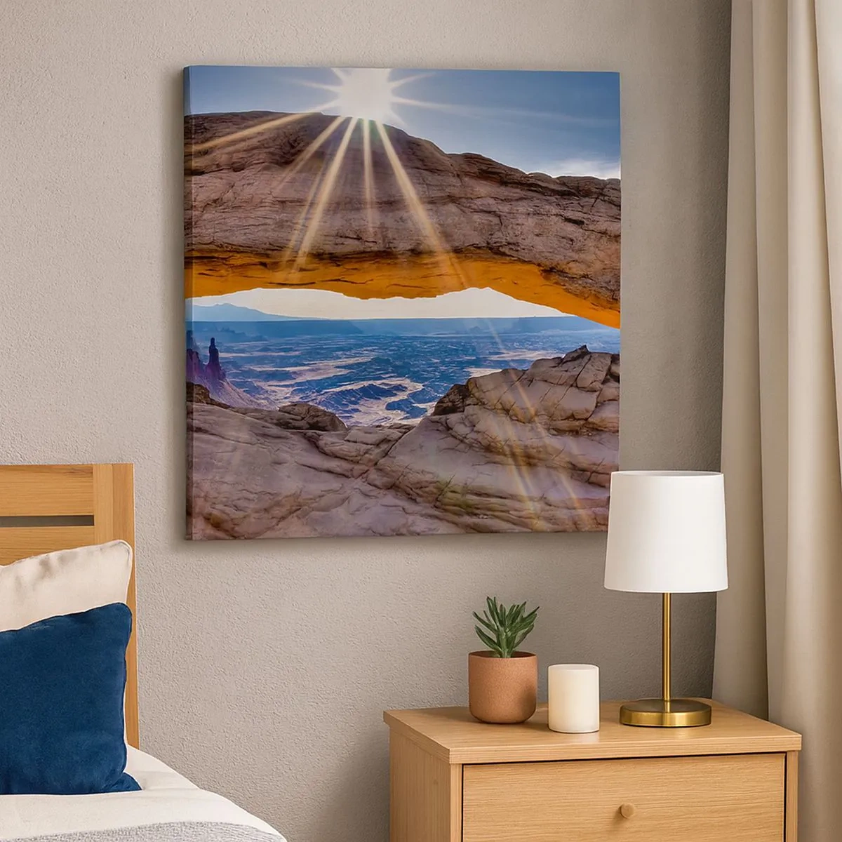 Lærredstryk - Billede på lærred - Gennem stenporten - 30x30 cm