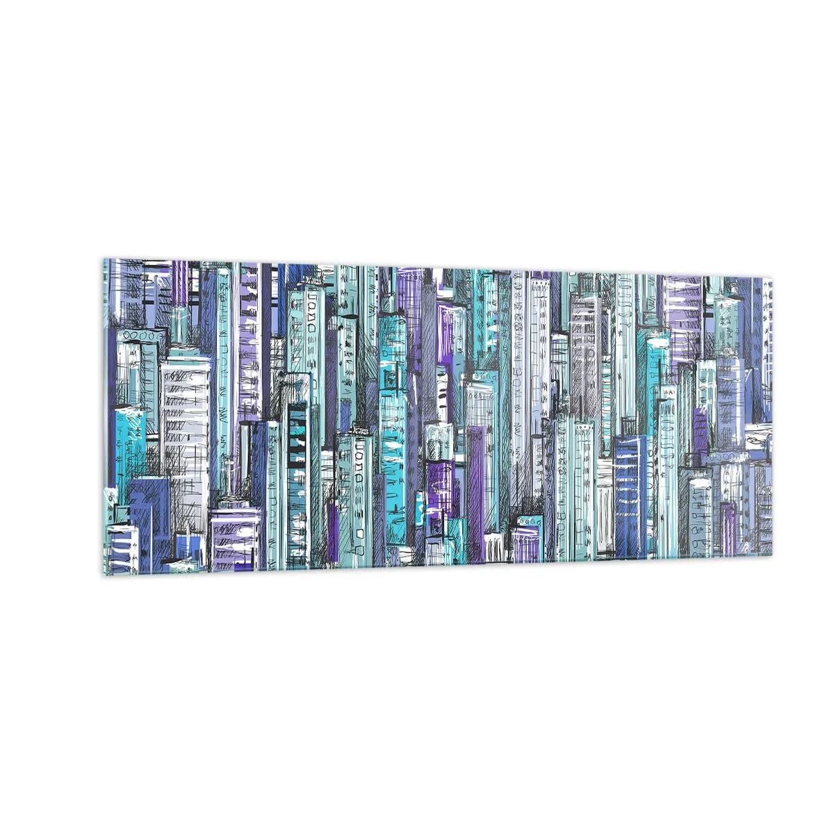 Billede på glas - Blå fra himlen - 100x40 cm